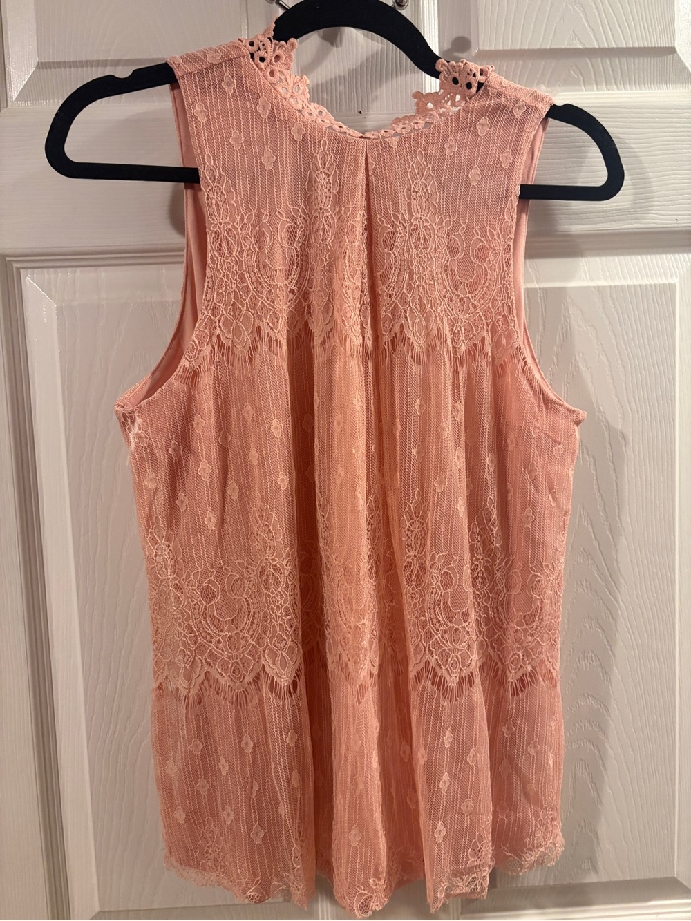 Iz Byer Peach Lace-Overlay Sleeveless Camisole